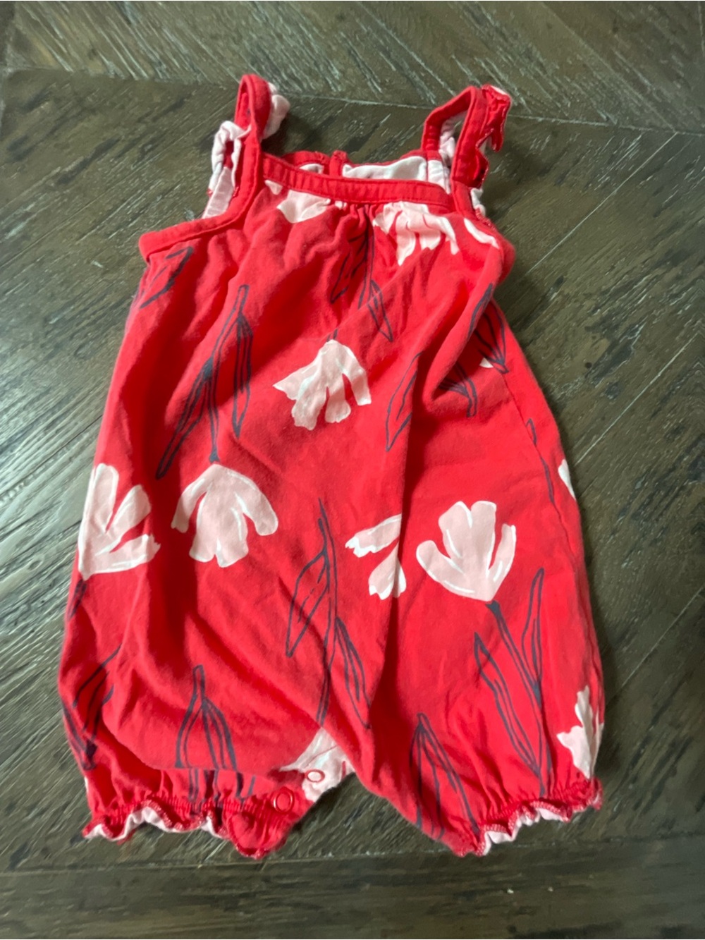 Just One You  Floral Red Floral Romper 9M